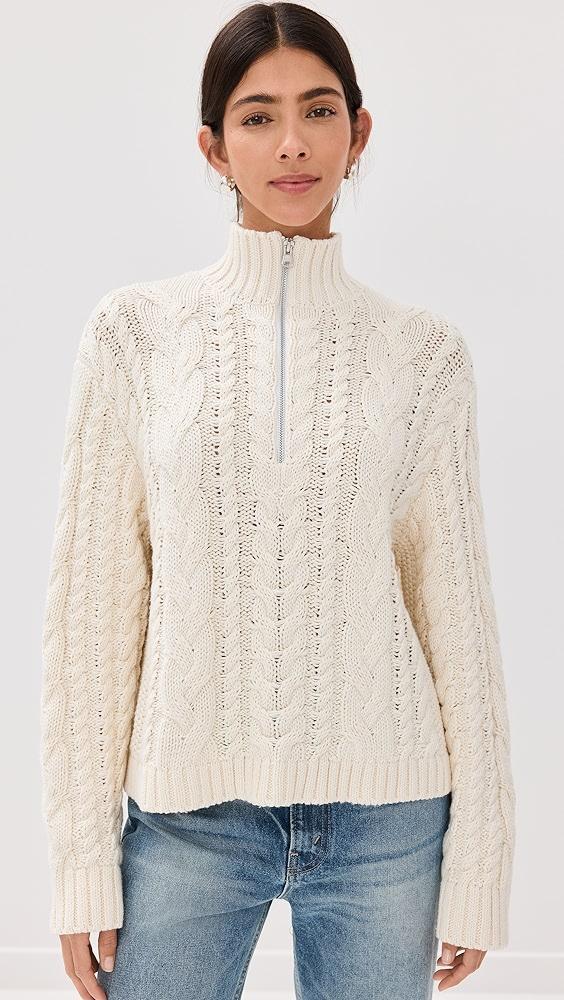 Jenni Kayne Cotton Cable Half Zip | Shopbop Product Image