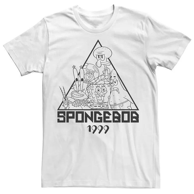 Mens SpongeBob SquarePants 1999 Group Shot Outline Triangle Tee Product Image