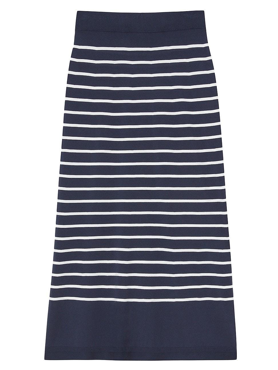 Womens Stripe Knit Midi-Skirt Product Image