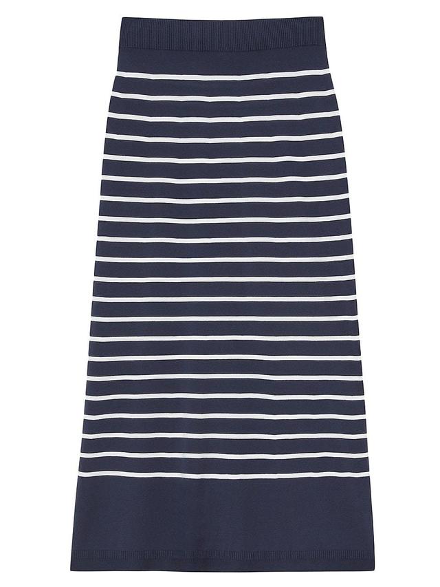 Womens Stripe Knit Midi-Skirt Product Image