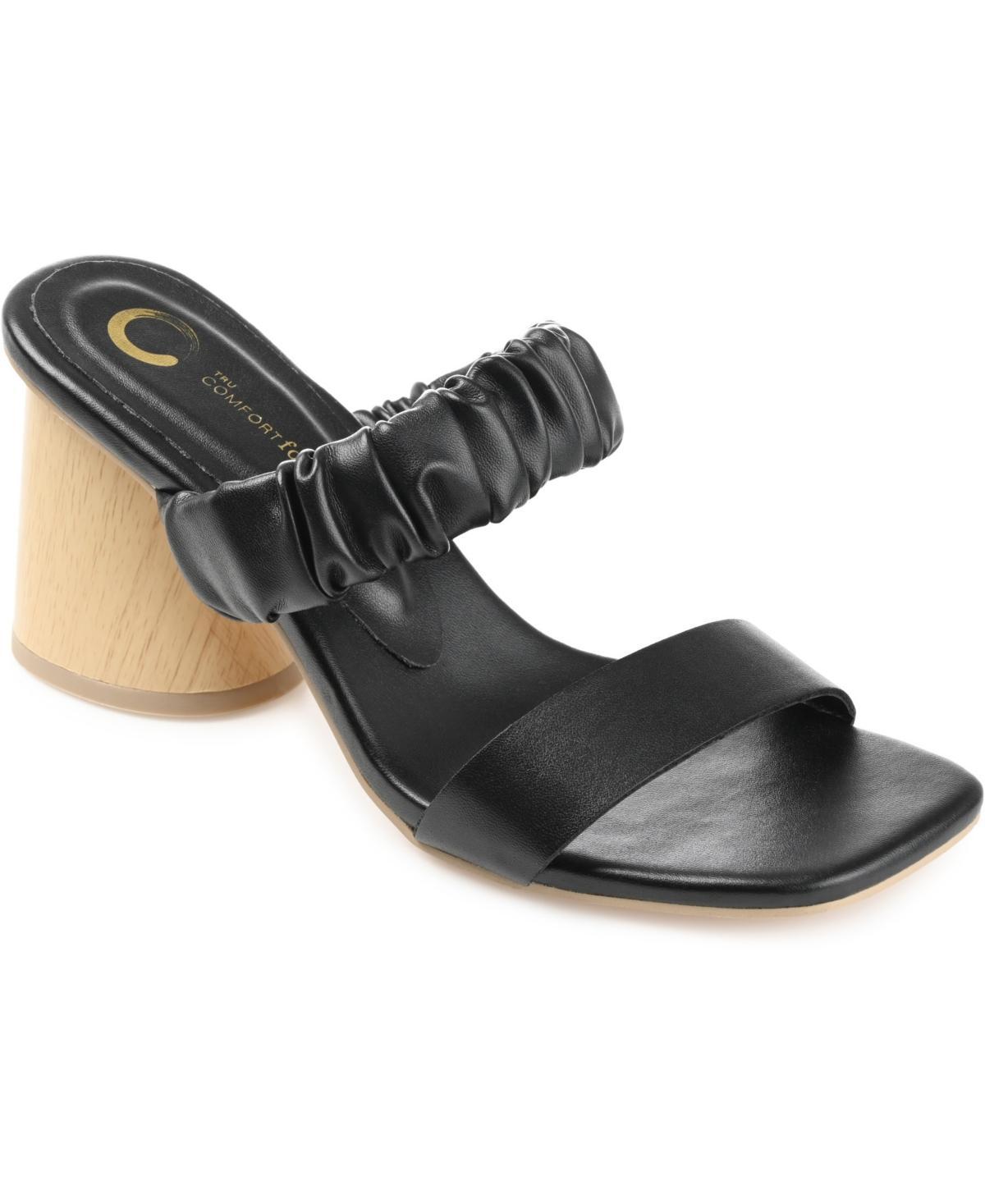 Journee Collection Womens Fayth Ruched Block Heel Sandals Product Image