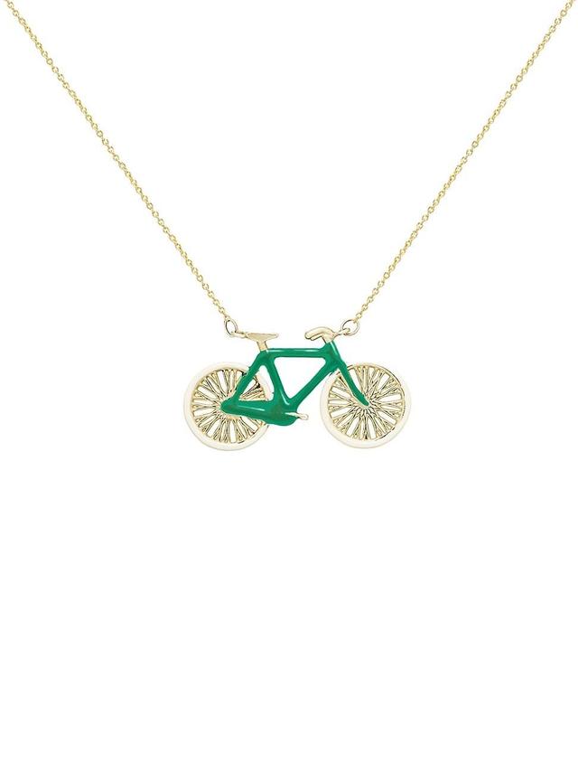 Womens Pasiones Goldtone & Enamel Bike Pendant Necklace Product Image