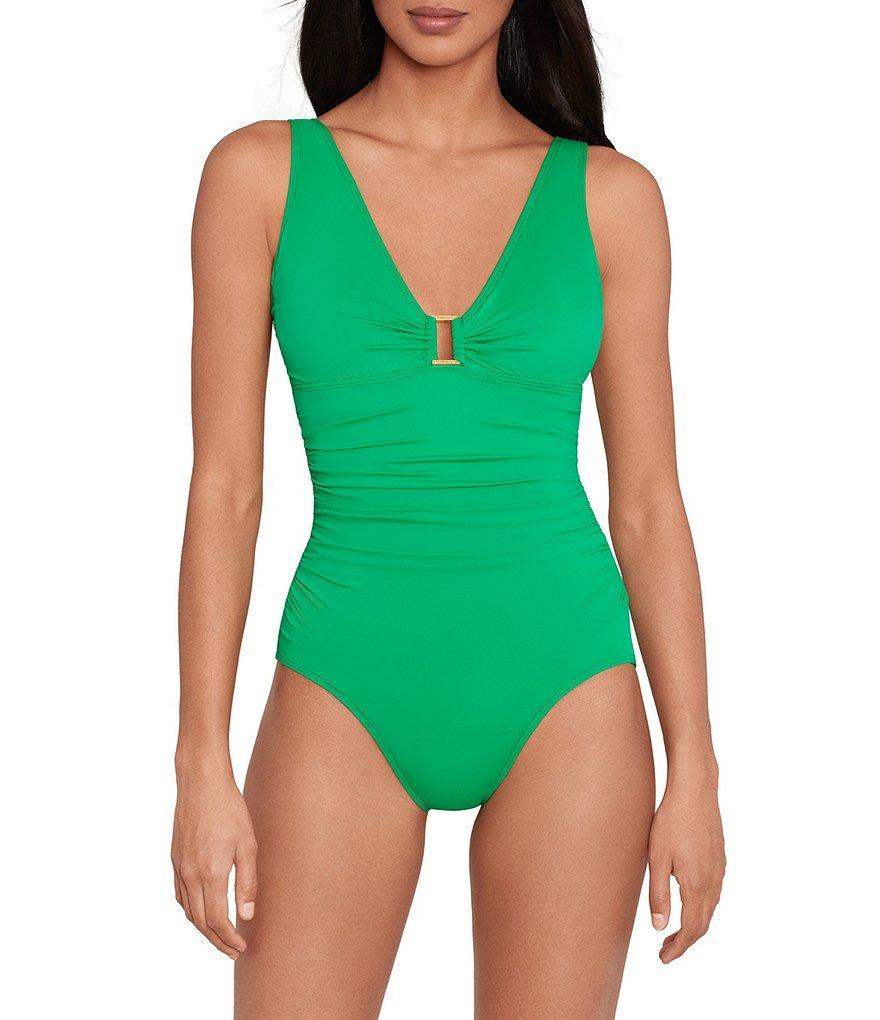 Lauren Ralph Lauren Ring Over The Shoulder Underwire One Piece Swimsuit Product Image