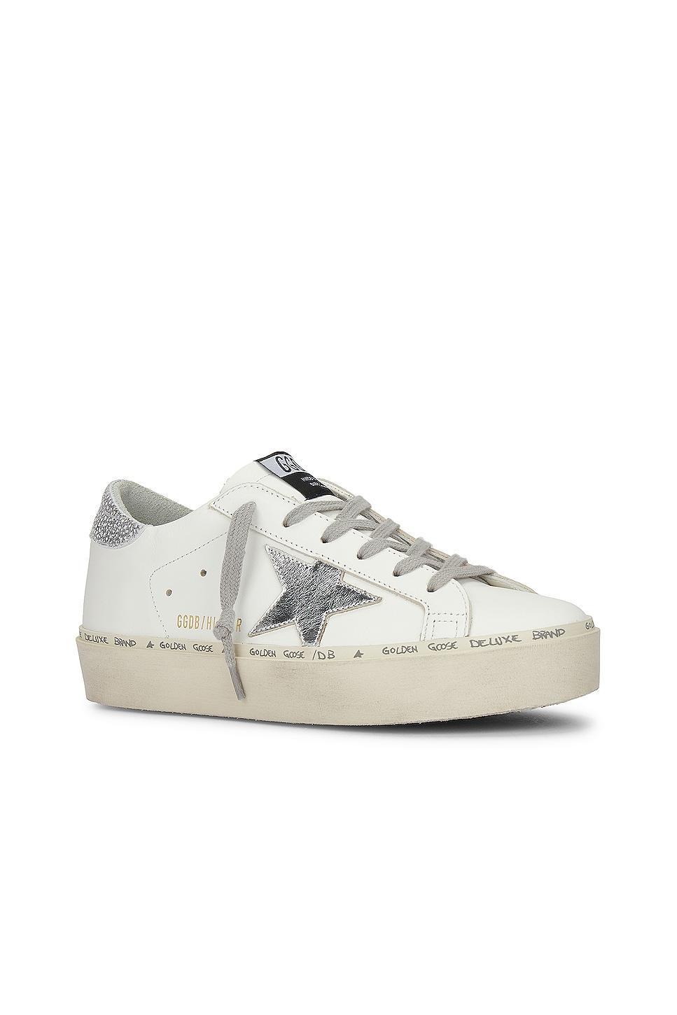 Golden Goose Hi Star Leather Upper Sneaker in White Product Image