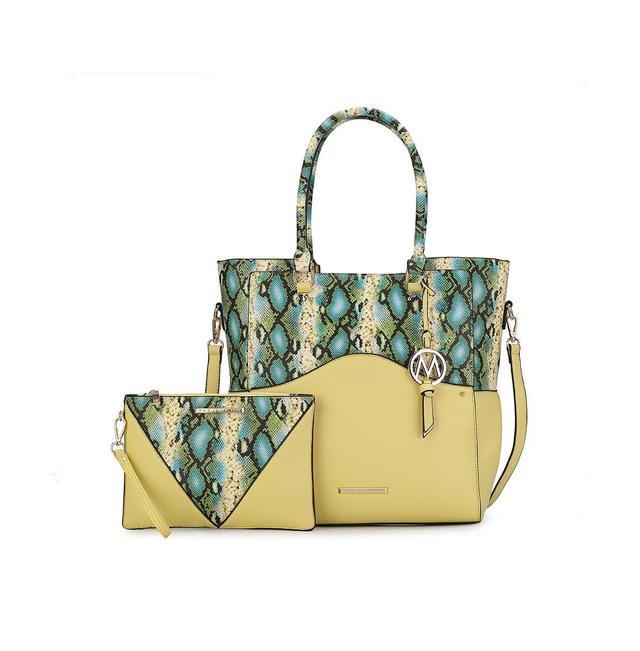 Mkf Collection Iris Snake Embossed Women s Tote Bag with matching Wristlet Pouch by Mia K Product Image