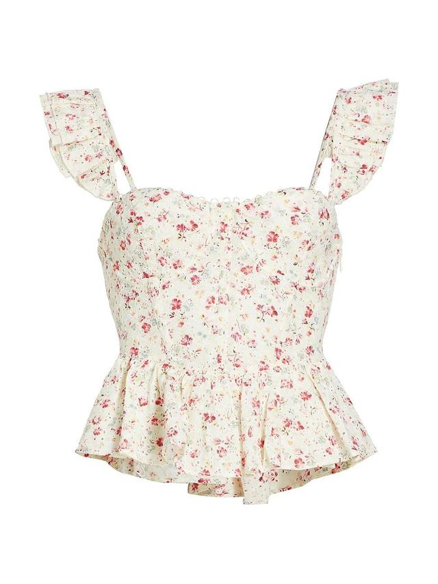 Womens Baylin Floral Cotton Bustier Top Product Image