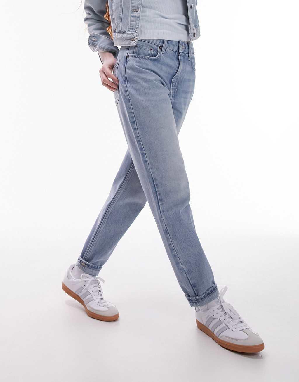 Topshop Original high rise Mom jeans in bleach Product Image