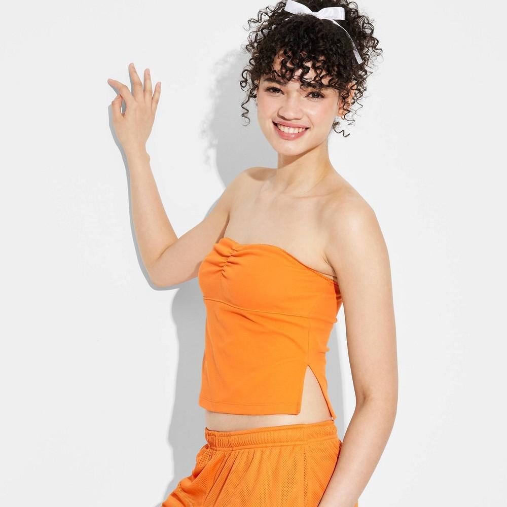 Womens Game Day Ribbed Tube Top - Wild Fable Orange Product Image