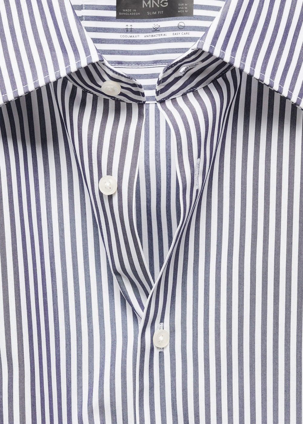 MANGO MAN - Coolmax® striped shirt blueMen Product Image