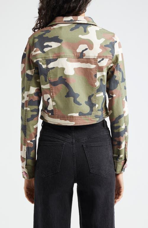 Regina Cropped Camo Rhinestone Jacket In Classic Multi Product Image