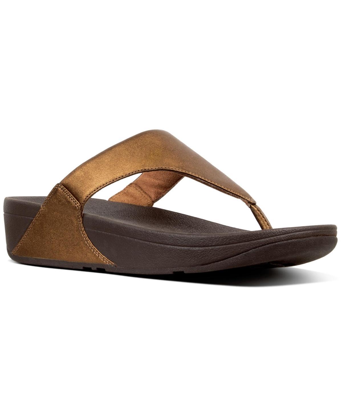 FitFlop Womens Lulu Metallic Leather Toe-Post Sandals Product Image