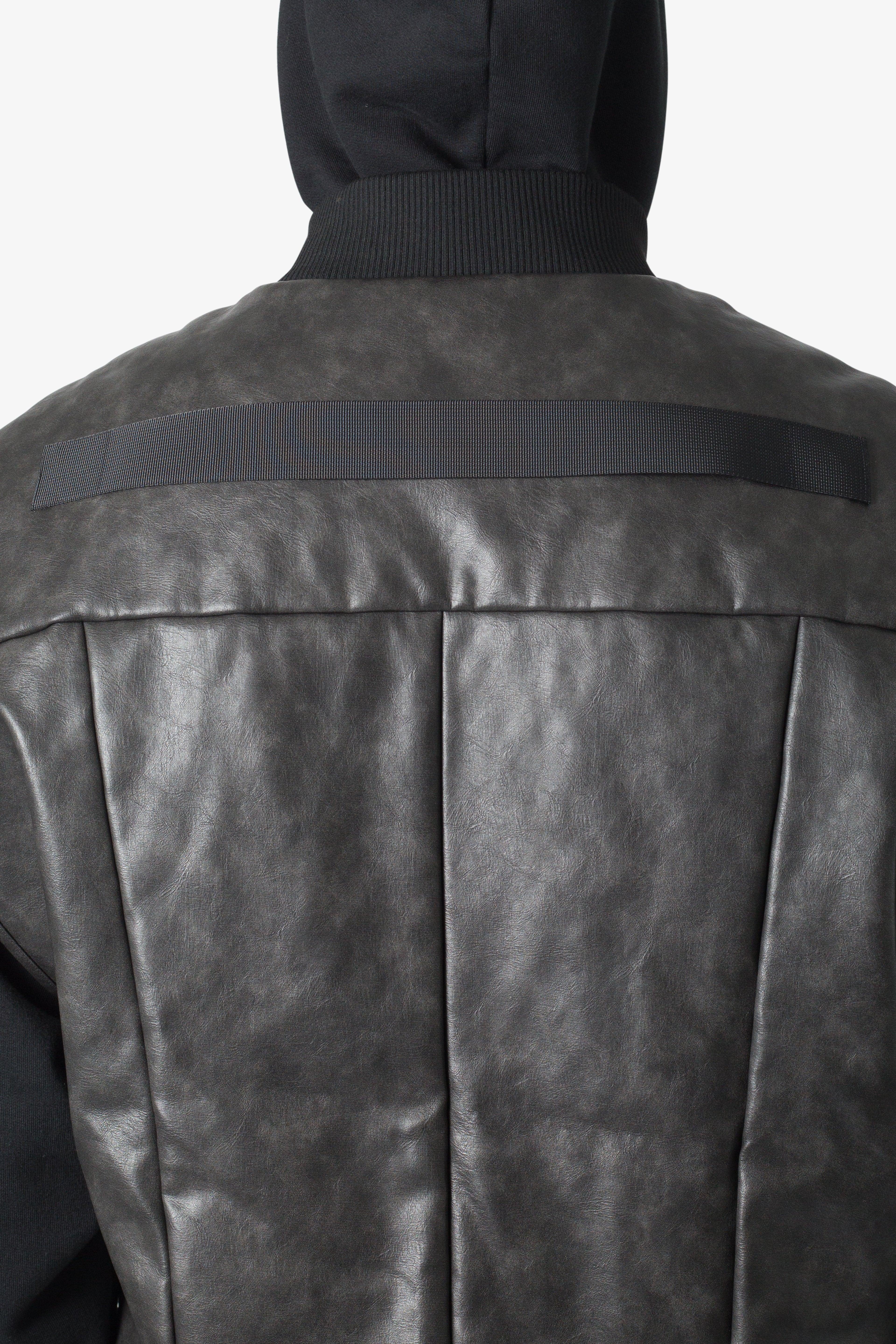 Leather Bomber Vest - Black Product Image