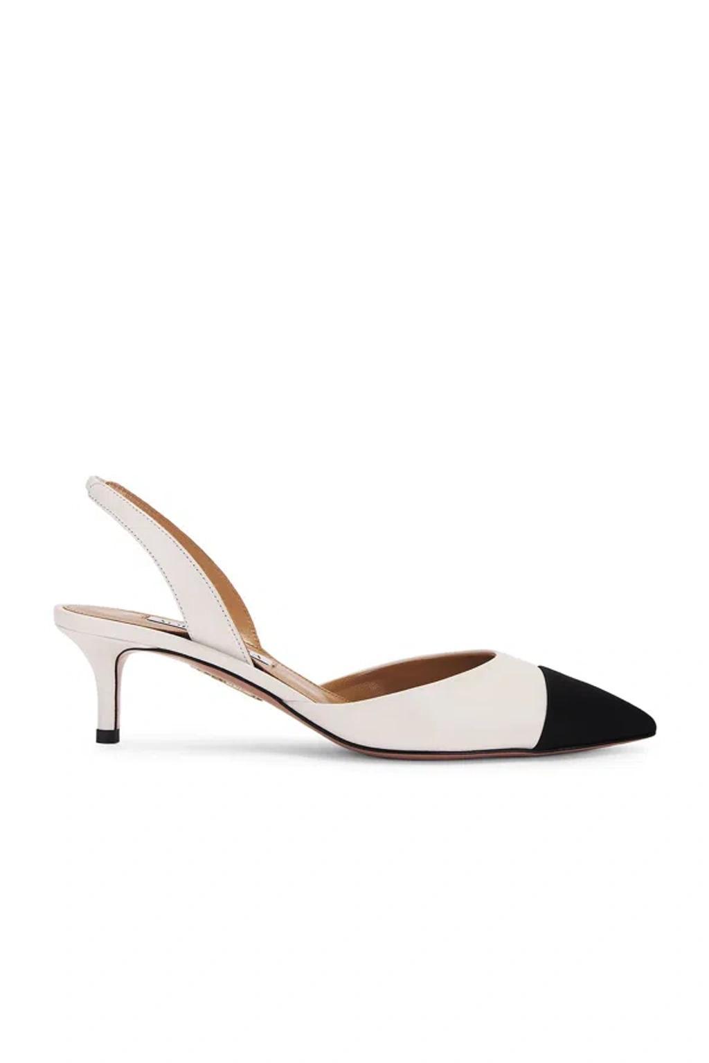 AQUAZZURA Milanese Sling 50 Pump In White Product Image