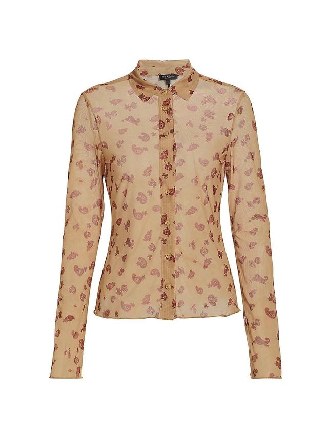 Womens Paisley Mesh Shirt Product Image