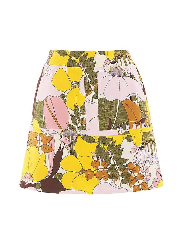 Floral-Print Patch-Pocket Mini Skirt Product Image