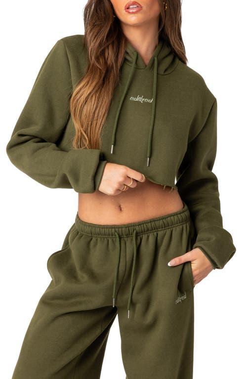 EDIKTED Breanna Cotton Blend Crop Hoodie Product Image