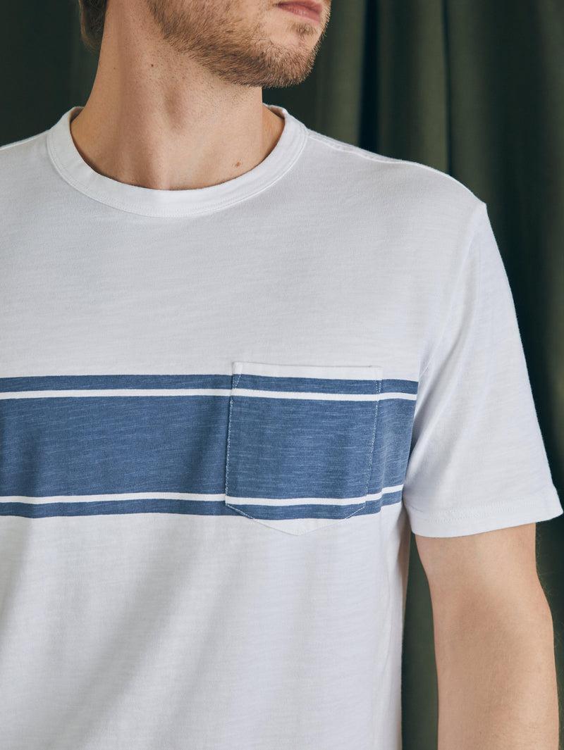 Surf Stripe Sunwashed Tee (Tall) - White Product Image