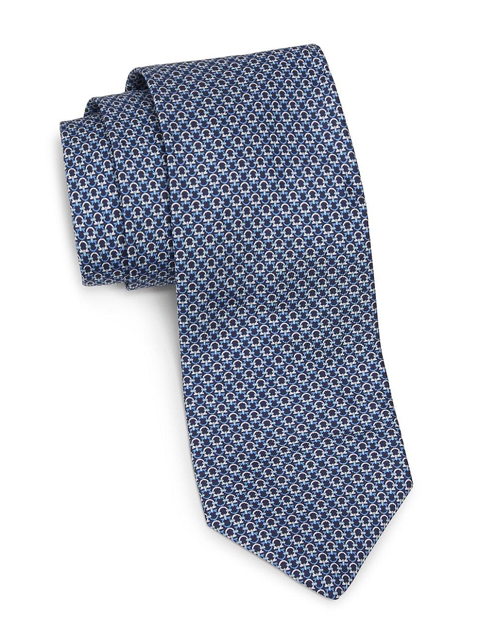 FERRAGAMO Gancini Pattern Silk Tie Product Image