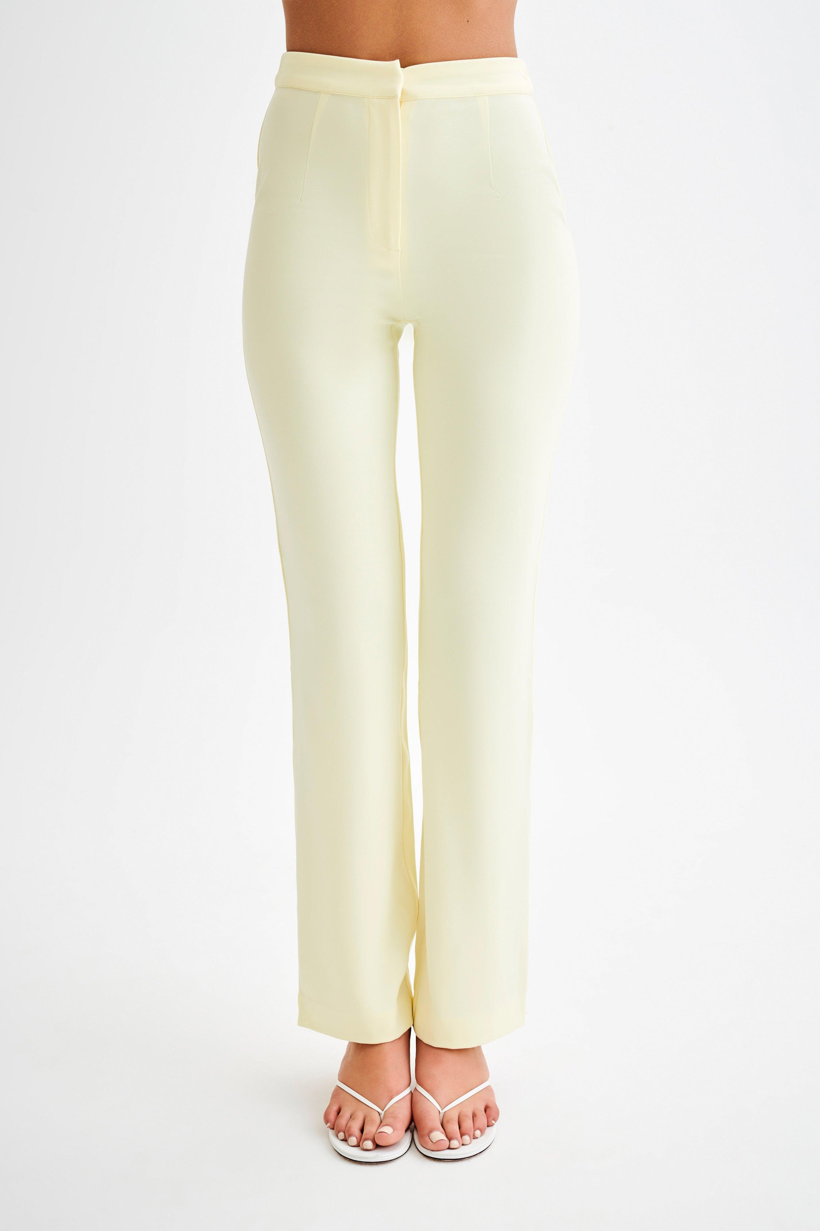 Allanah Suiting Straight Leg Pant - Pastel Lemon Product Image