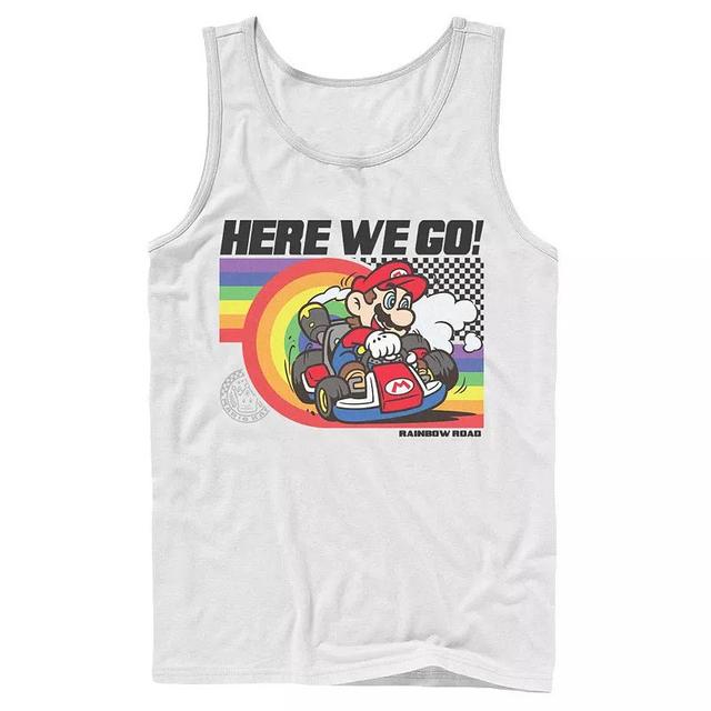 Adult Mario Kart Pride Rainbow Road Here We Go Tank Top, Mens Product Image