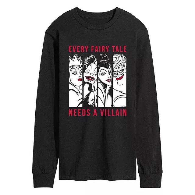 Disney Villains Mens Every Fairy Tale Needs A Villain Long Sleeve Graphic Tee Product Image