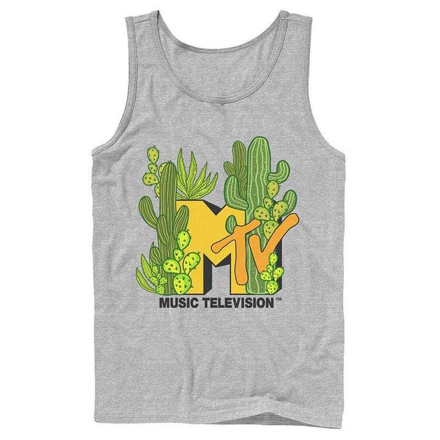 Mens MTV Cacti Galore Tank Top, Boys Athletic Grey Product Image