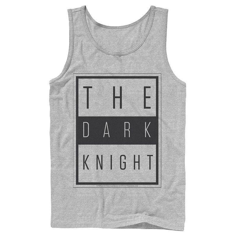 Mens DC Comics Batman The Dark Knight Block Poster Tank Top Athletic Grey Product Image