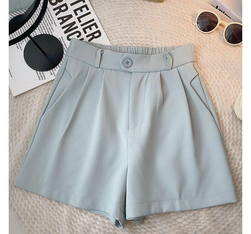 High Waist Plain Shorts Product Image