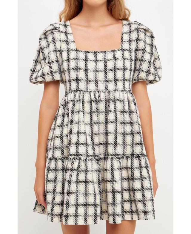 English Factory Womens Tweed Mini Gingham Dress Product Image