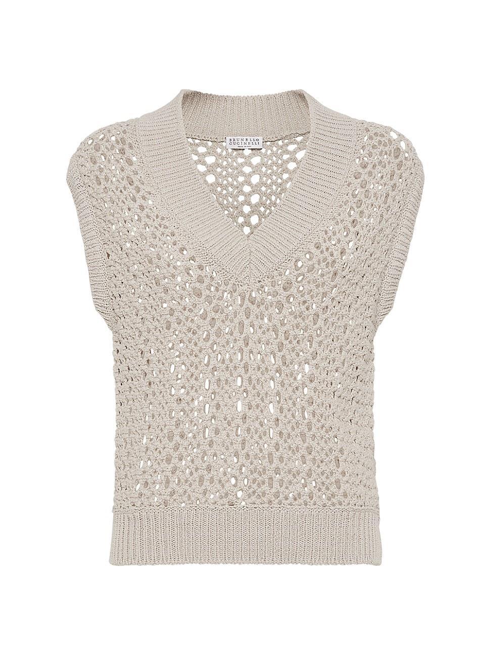 Womens Techno Cotton Mesh Knit Sweater Product Image