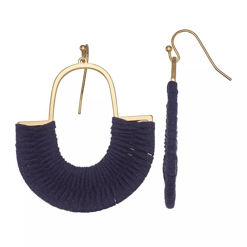 Sonoma Goods For Life Gold Tone Woven Suede Drop Earrings, Womens, Blue Product Image