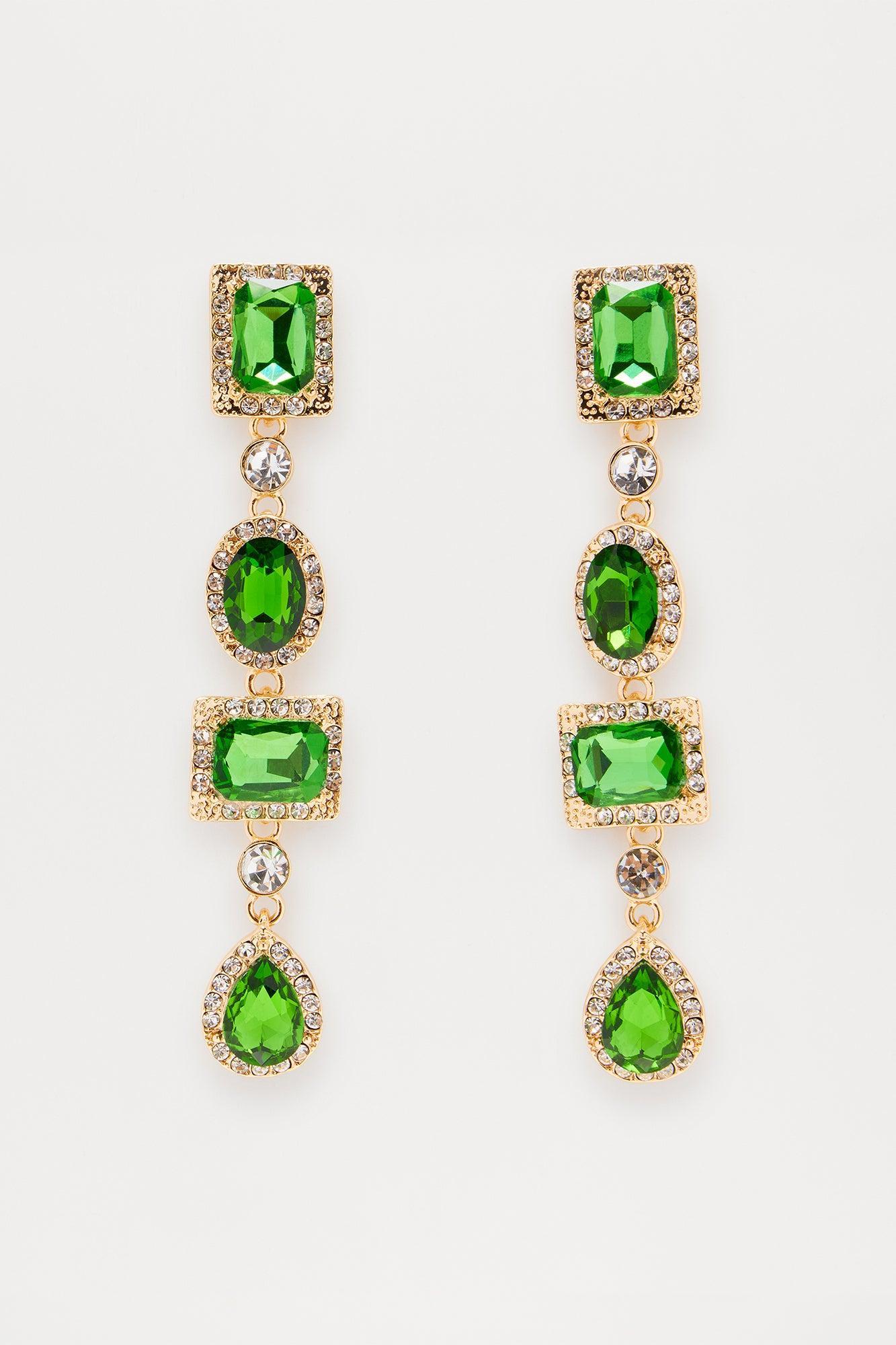 Keep Up Queen Earrings - Green Product Image