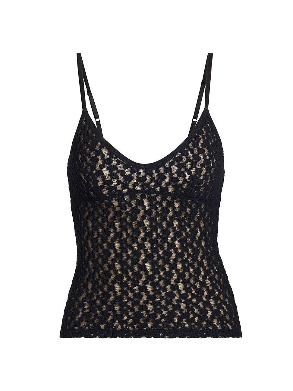 Womens Floral Smocked Lace Camisole Product Image