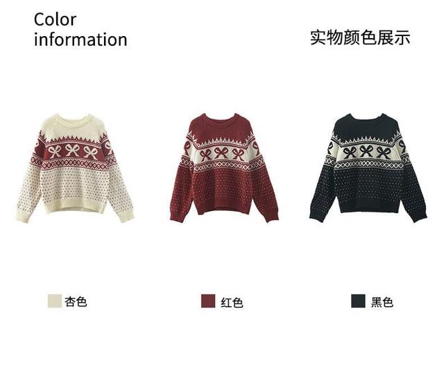 Two Tone Jacquard Sweater Product Image