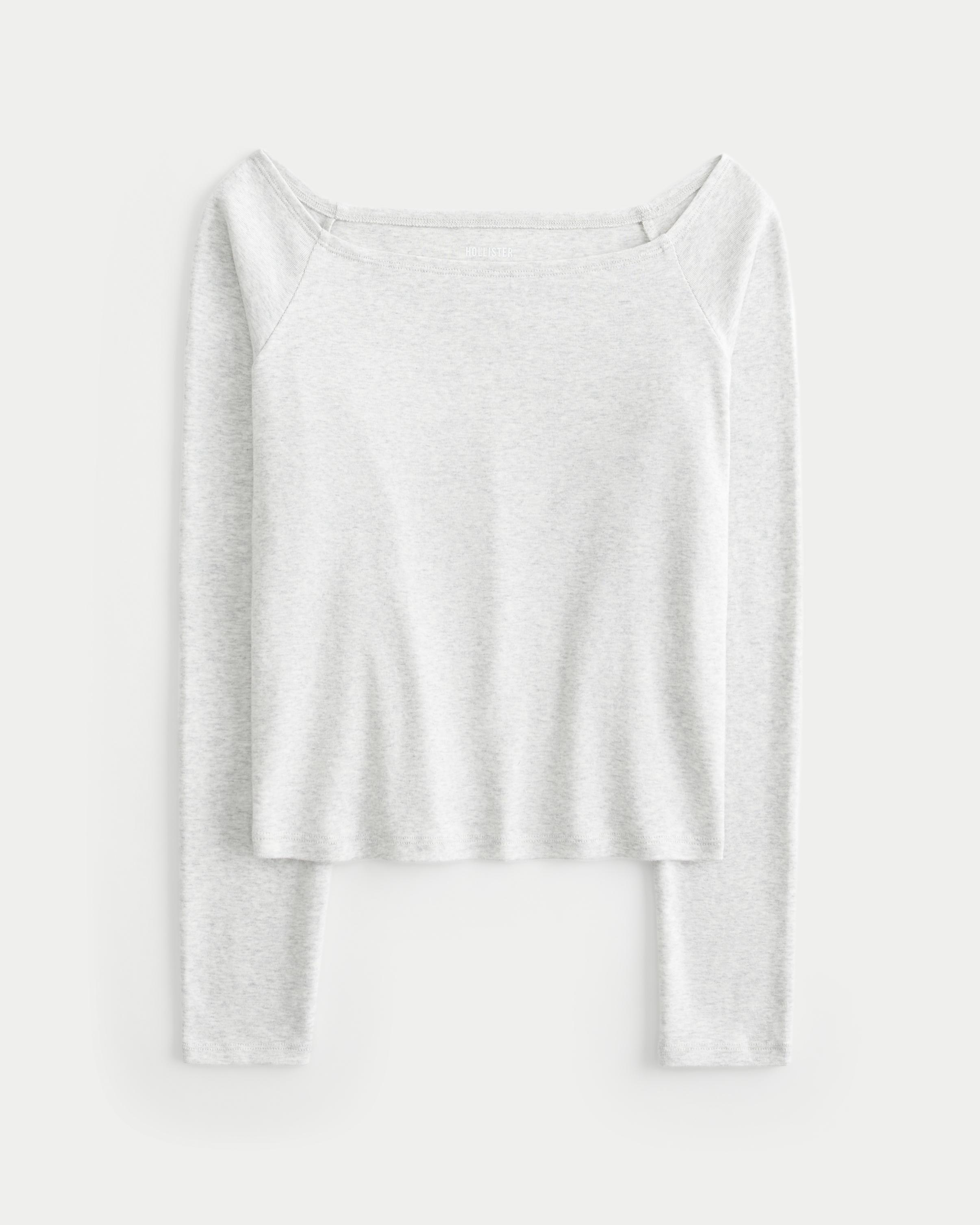 Long-Sleeve Off-the-Shoulder Top Product Image