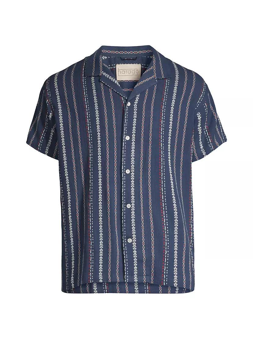 Craft Heritage Stripe-Embroidered Camp Shirt Product Image