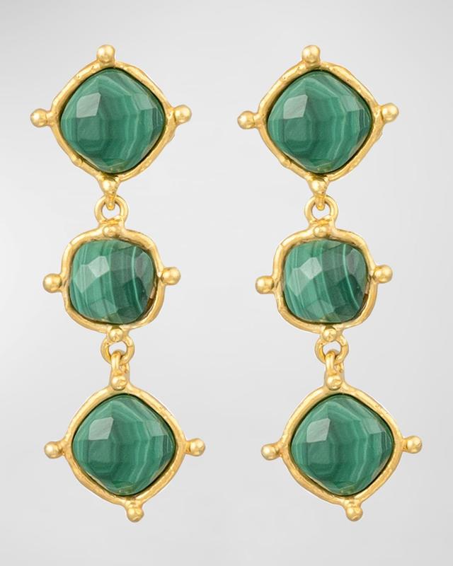 Sylvia Toledano - 22K Gold-Plated Malachite Medicis Earrings - GreenModa Operandi - Gifts For Her Product Image