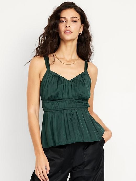 Waist-Defined Satin Top Product Image