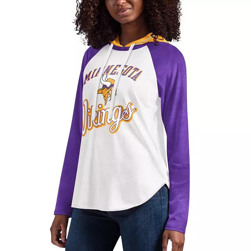 Womens G-III 4Her by Carl Banks Minnesota Vikings MVP Raglan Hooded Long Sleeve T-Shirt Product Image