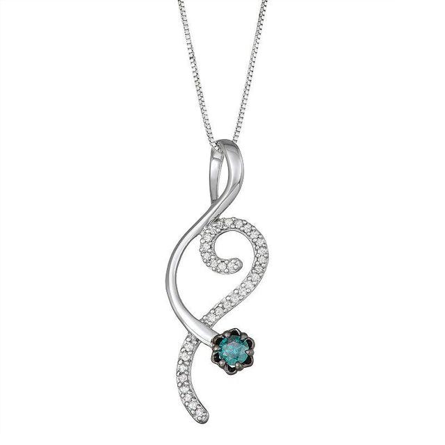 Sterling Silver 1/3 Carat T.W. Diamond Treble Clef Pendant Necklace, Womens Product Image