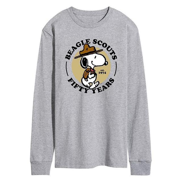 Mens Peanuts Beagle Scout Snoopy Long Sleeve Graphic Tee Product Image