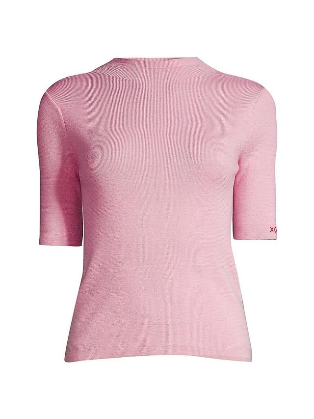 Marie Mock-Neck Short-Sleeve Sweater Product Image