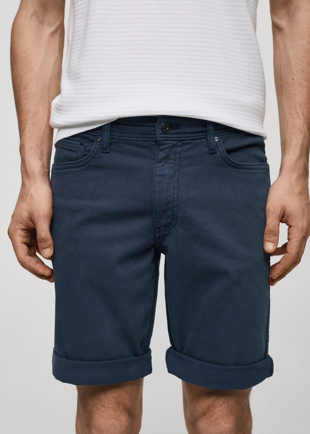 MANGO MAN - Slim-fit denim bermuda shorts indigo blueMen Product Image