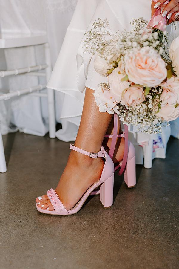 The Minnie Faux Leather Heel In Light Pink Product Image