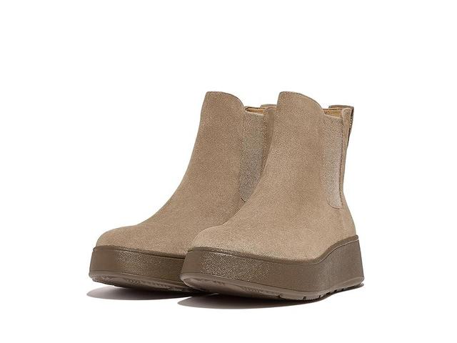 FitFlop F-Mode Suede Flatform Chelsea Boots 2-Tone Elastic (Minky Grey) Women's Boots Product Image