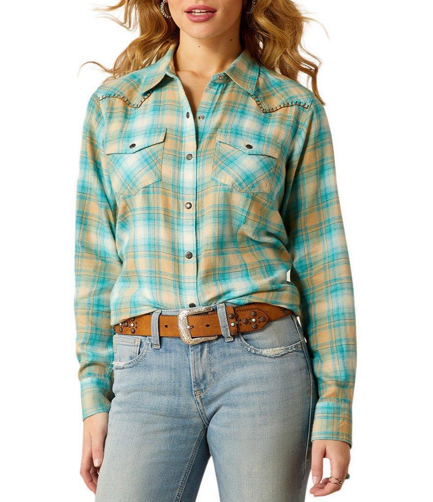 Ariat Roping Plaid Long Sleeve Snap Front Shirt Product Image