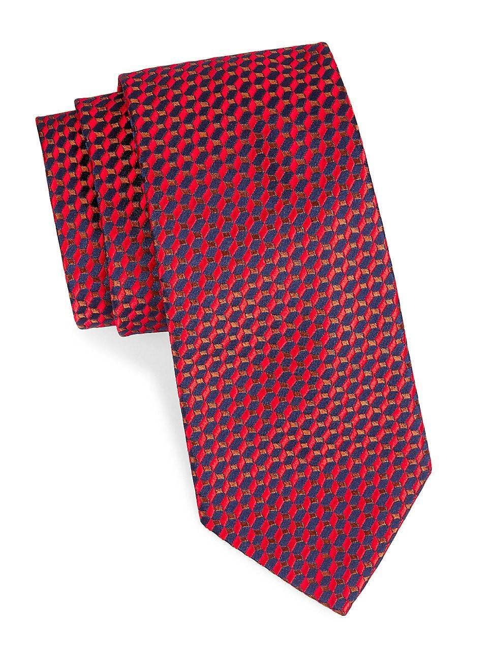 Mens Neat Geo Block Silk Jacquard Tie Product Image