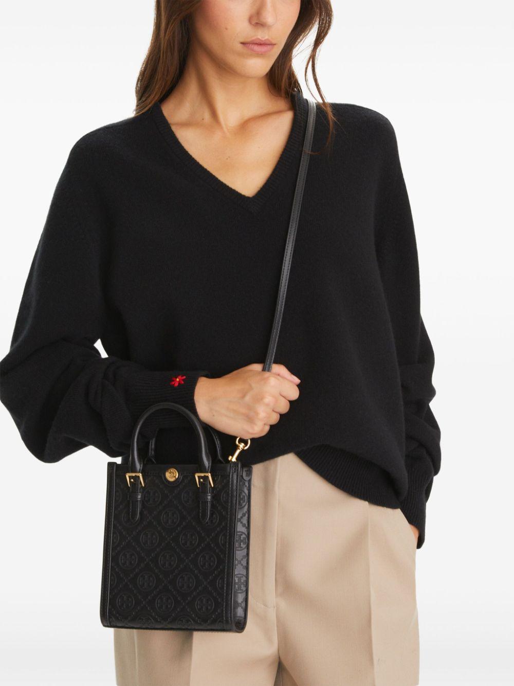 TORY BURCH T Monogram Mini Tote In Black Product Image