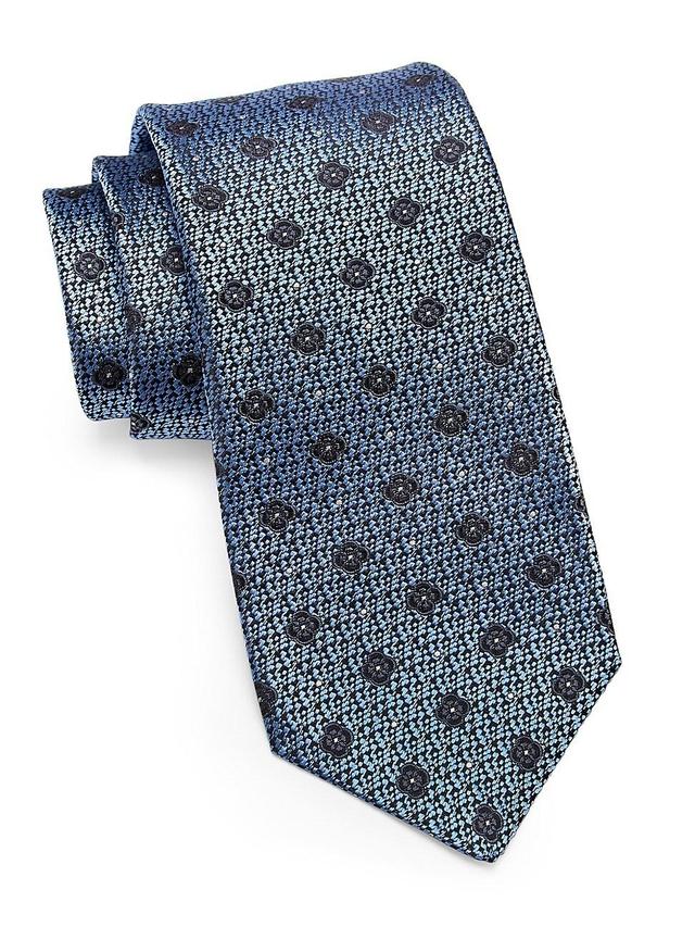 Mens Floral-Embroidered Silk Tie Product Image