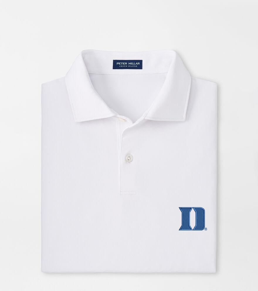 Peter Millar Mens Duke University Solid Performance Jersey Polo | Color: White | Size: L Product Image